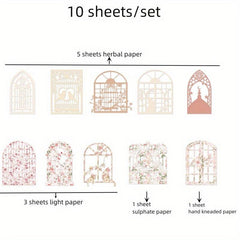 10-Piece Hollow Flower Window Paper Set