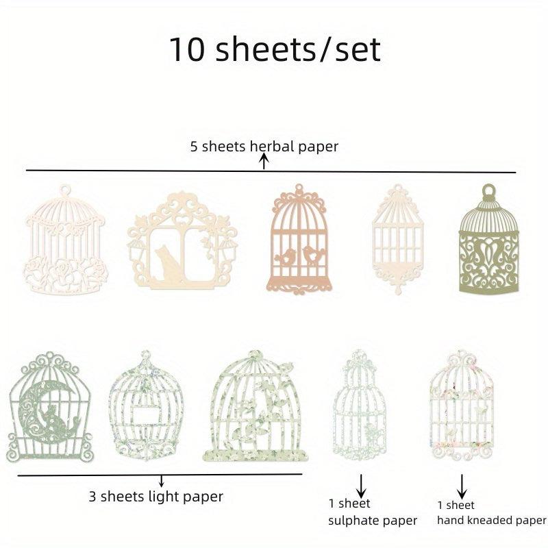 10-Piece Hollow Flower Window Paper Set