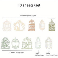 10-Piece Hollow Flower Window Paper Set