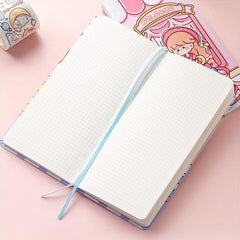 176 Pages Cartoon Notebook with Bookmark and Stickers for Students