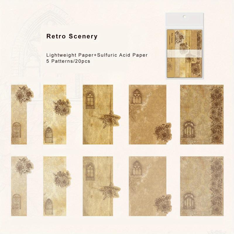 20 Retro Journal Diary Decorative Papers