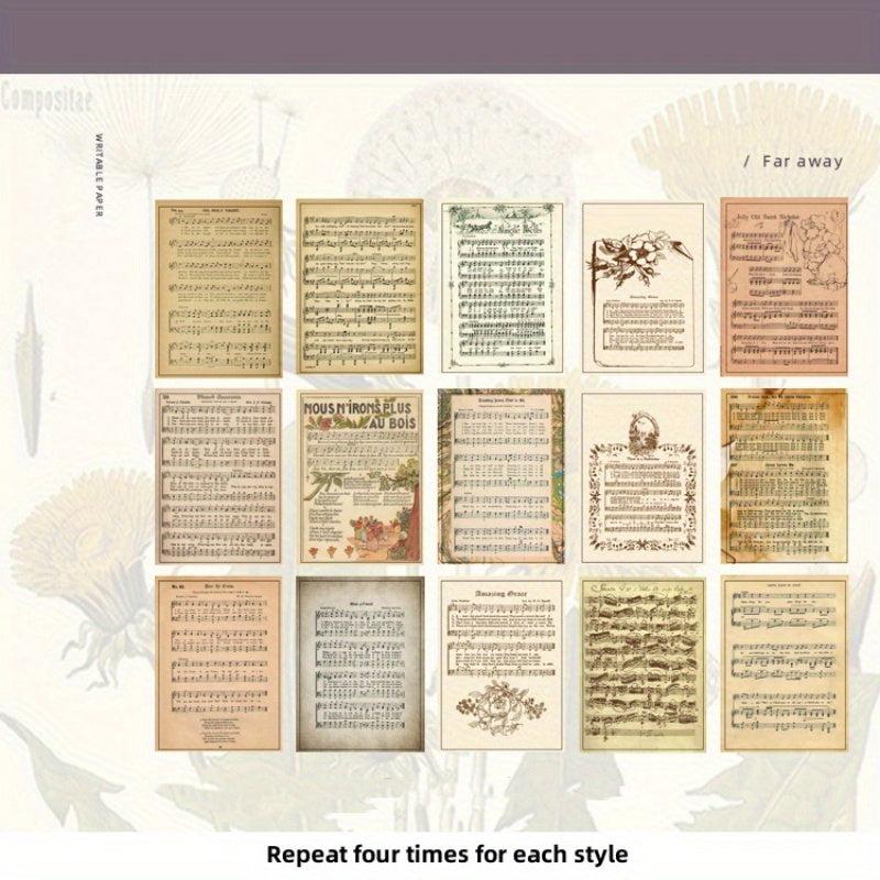 60pcs Vintage Time Book Series Scrapbook Paper Pack