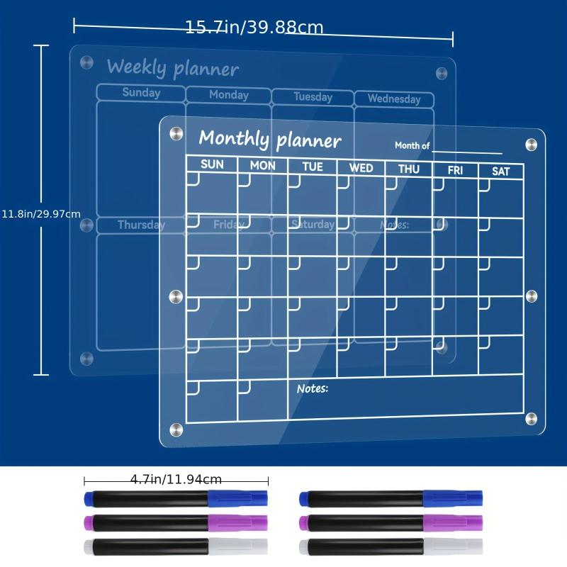 Acrylic Magnetic Calendar For Fridge 16X12