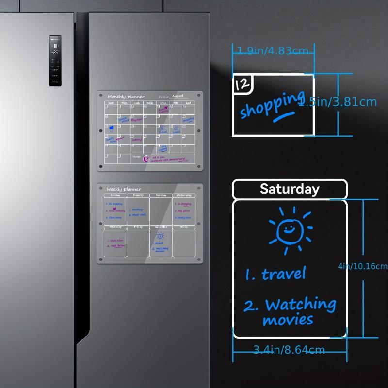 Acrylic Magnetic Calendar For Fridge 16X12