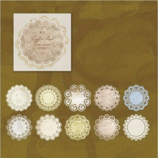 10pcs Vintage Coffee Dyed Lace Collage DIY Decoration