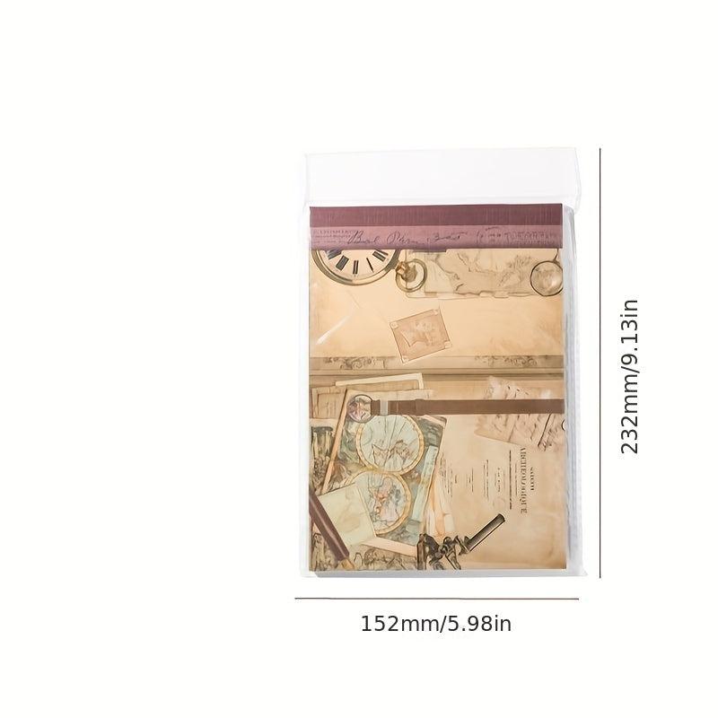 40pcs Retro Paper Note Library Series DIY Decorative Collage Base Material