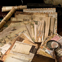40pcs Retro Paper Note Library Series DIY Decorative Collage Base Material