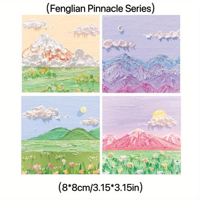 Beauty Girl 3D Sign on Landscape Painting Sticky Notes