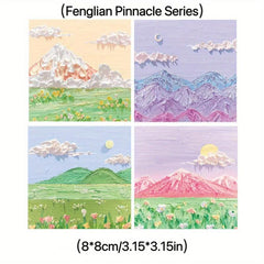 Beauty Girl 3D Sign on Landscape Painting Sticky Notes