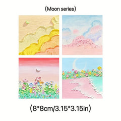 Beauty Girl 3D Sign on Landscape Painting Sticky Notes