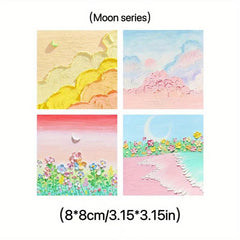 Beauty Girl 3D Sign on Landscape Painting Sticky Notes