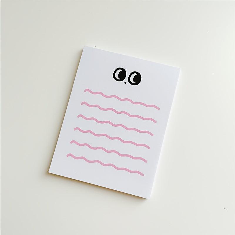 50 Pages Big Eyed Wavy Lined To-Do Lists Journal Diary Memo Pad