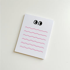 50 Pages Big Eyed Wavy Lined To-Do Lists Journal Diary Memo Pad