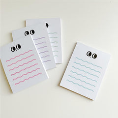 50 Pages Big Eyed Wavy Lined To-Do Lists Journal Diary Memo Pad