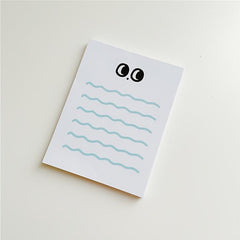 50 Pages Big Eyed Wavy Lined To-Do Lists Journal Diary Memo Pad