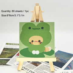 80 Sheets Cartoon Animal Sticky Notes For Students & Girls