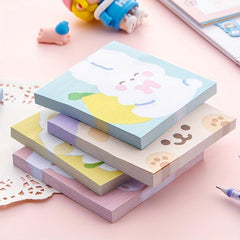 80 Sheets Cartoon Animal Sticky Notes For Students & Girls