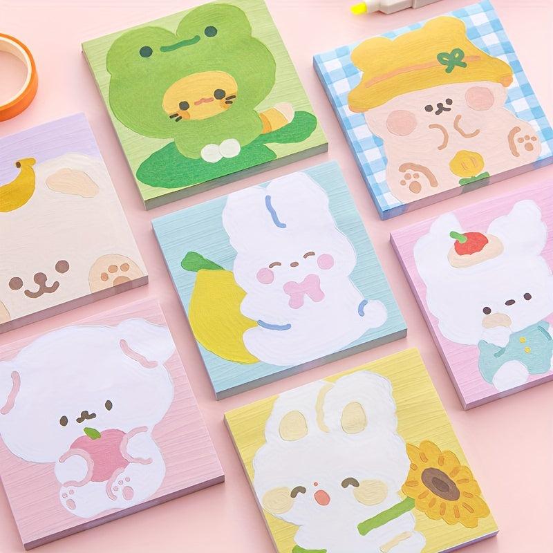 80 Sheets Cartoon Animal Sticky Notes For Students & Girls