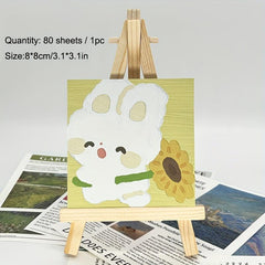 80 Sheets Cartoon Animal Sticky Notes For Students & Girls
