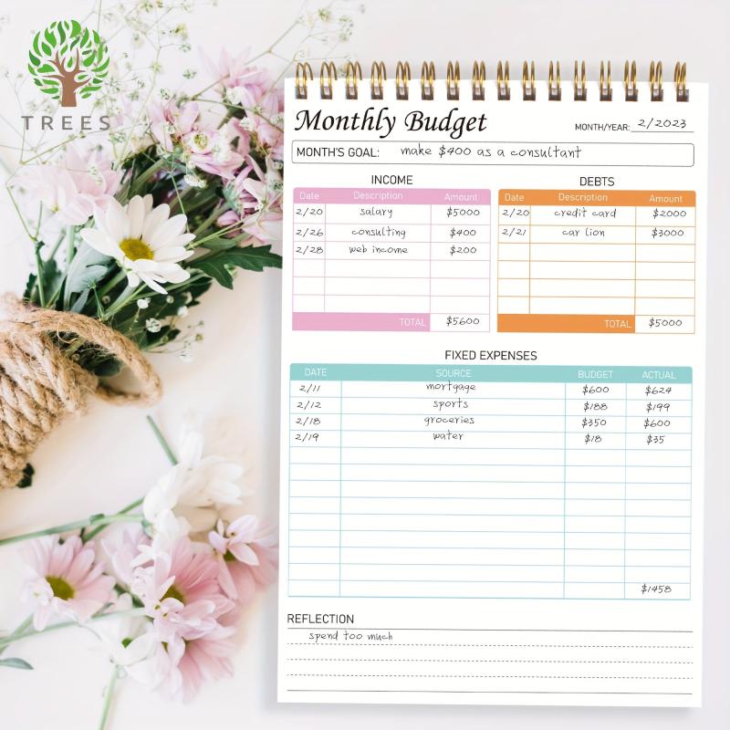 Trees Budget Planner Notepad - Expense Tracker & Accounts Book