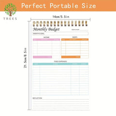 Trees Budget Planner Notepad - Expense Tracker & Accounts Book