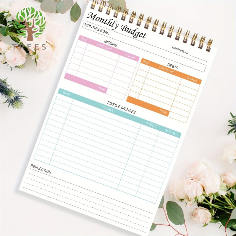 Trees Budget Planner Notepad - Expense Tracker & Accounts Book