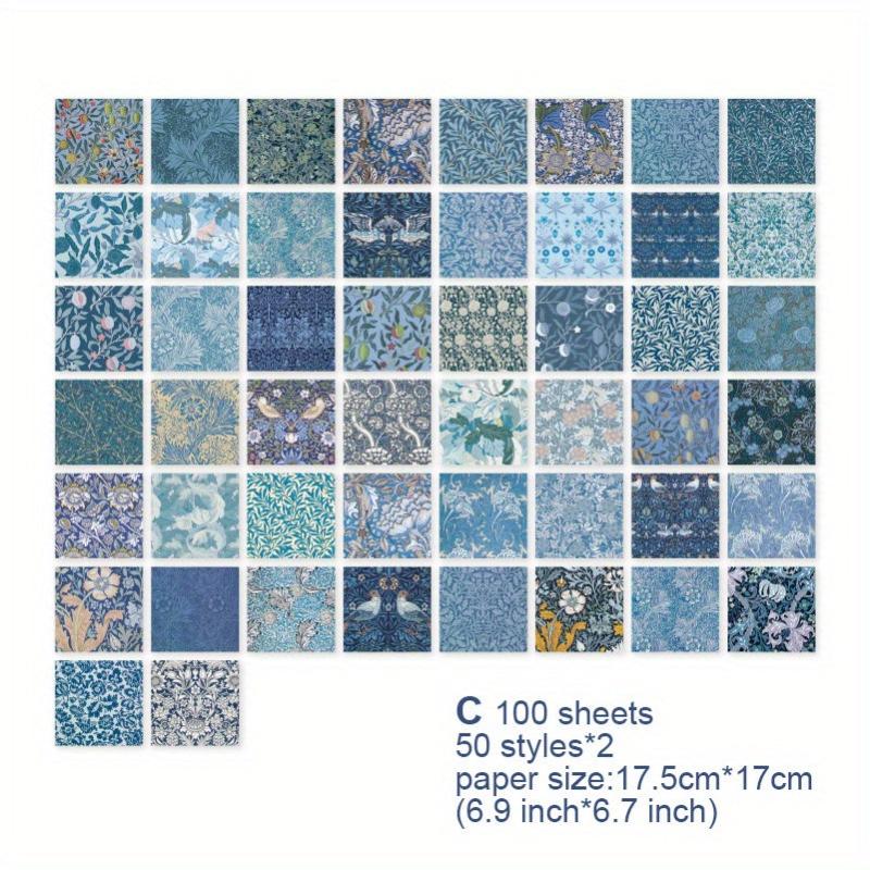 100 Sheets Vintage Floral Scrapbook Paper DIY Crafts Journals Decoupage