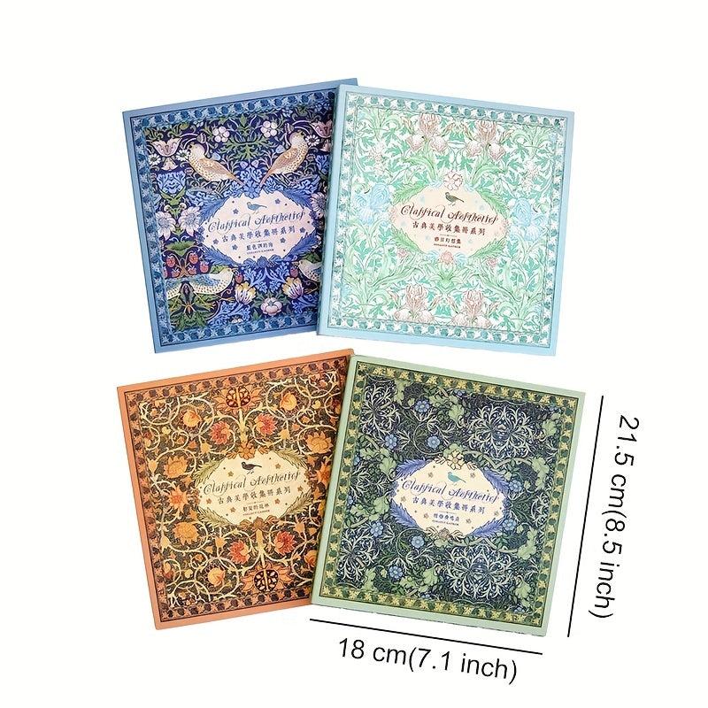 100 Sheets Vintage Floral Scrapbook Paper DIY Crafts Journals Decoupage