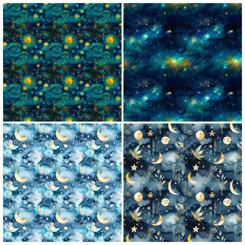 12pcs Starry Sky Series Brochure Material Paper for Background DIY Photo Album