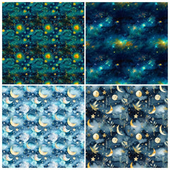 12pcs Starry Sky Series Brochure Material Paper for Background DIY Photo Album