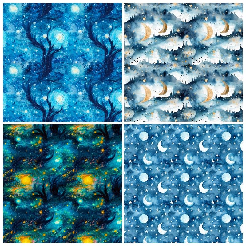 12pcs Starry Sky Series Brochure Material Paper for Background DIY Photo Album