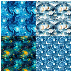 12pcs Starry Sky Series Brochure Material Paper for Background DIY Photo Album