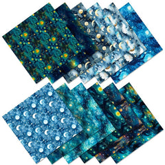 12pcs Starry Sky Series Brochure Material Paper for Background DIY Photo Album