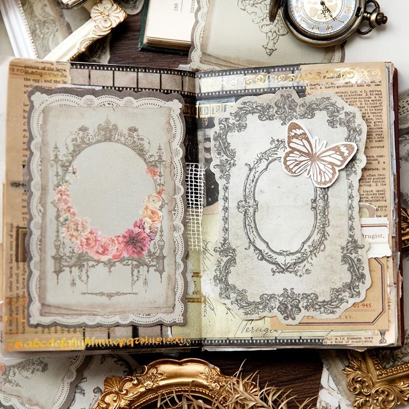 Moon Imagination Series Retro Collage Border Background Handbook