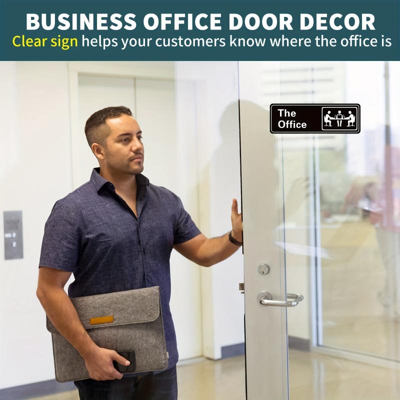 The Office Sign 9x3 Acrylic Self Adhesive for Door or Wall