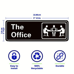 The Office Sign 9x3 Acrylic Self Adhesive for Door or Wall