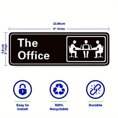 The Office Sign 9x3 Acrylic Self Adhesive for Door or Wall