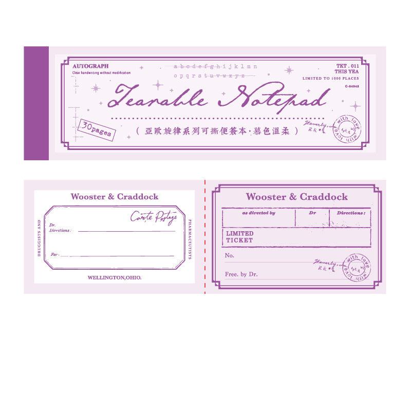 30 Sheets Tearable Note Retro Frame Manual Account Material Backing