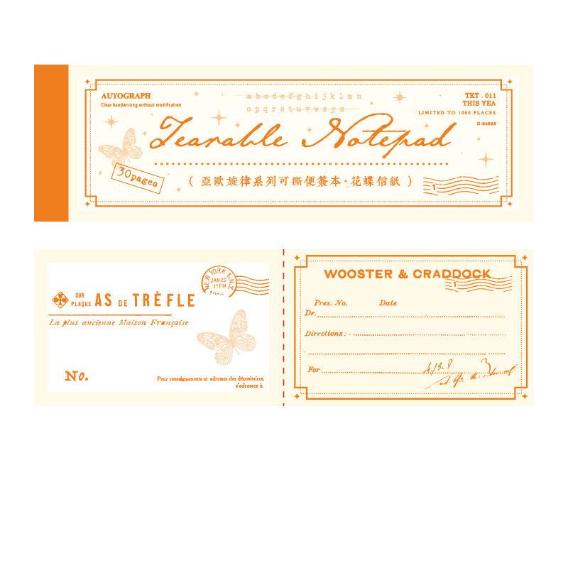 30 Sheets Tearable Note Retro Frame Manual Account Material Backing