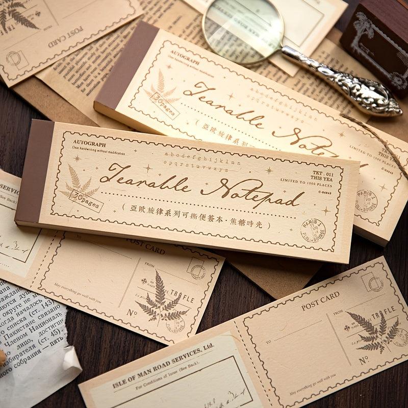 30 Sheets Tearable Note Retro Frame Manual Account Material Backing