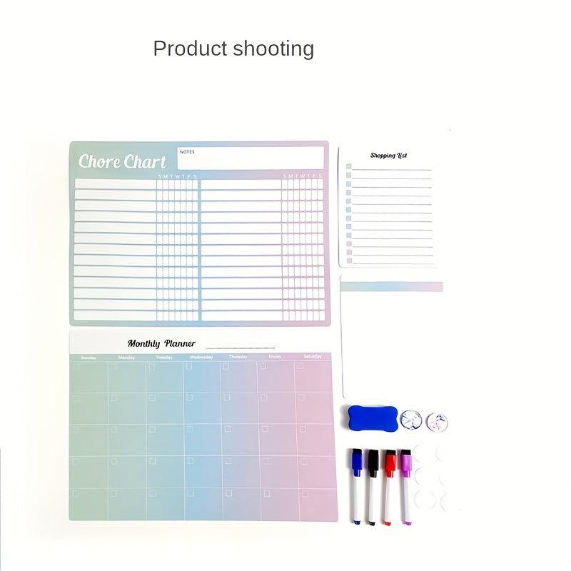1pc Magnetic Calendar Schedule Sticker Set Soft Whiteboard Home Office Supplies