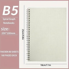 Spiral Graph Notebooks 1 Pack A5 B5 Notebooks With Graph Pages