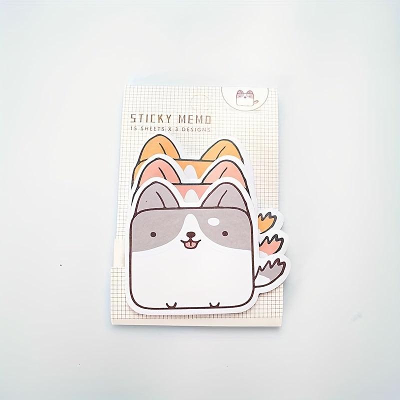 15pcs Cartoon Sticky Notes Creative Index Sticky Notes Student Stickers