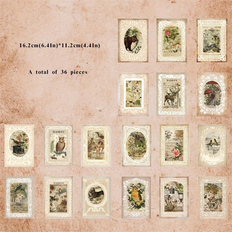 36pcs Vintage Lace Paper European Style Retro Lace Photo Frame