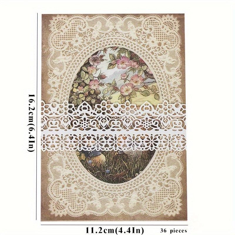 36pcs Vintage Lace Paper European Style Retro Lace Photo Frame