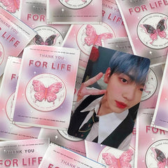 20pcs Pink Butterfly Sealing Sticker American Sticker Packaging Material Set