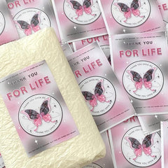 20pcs Pink Butterfly Sealing Sticker American Sticker Packaging Material Set