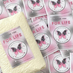 20pcs Pink Butterfly Sealing Sticker American Sticker Packaging Material Set