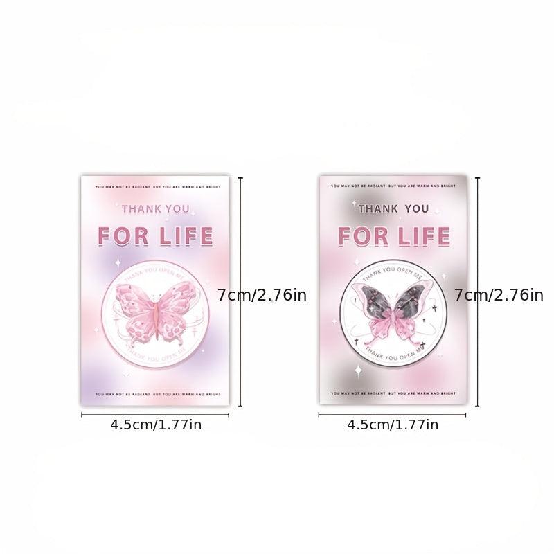 20pcs Pink Butterfly Sealing Sticker American Sticker Packaging Material Set