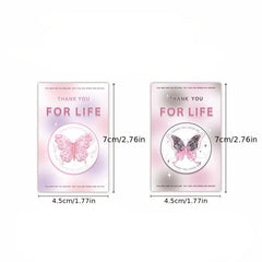 20pcs Pink Butterfly Sealing Sticker American Sticker Packaging Material Set